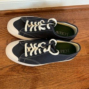 JCrew Mens Navy Canvas Shoes, Size 10